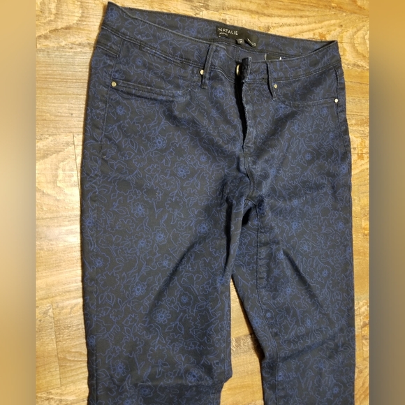 RW&Co Jean Medium Jeggings Floral Blue Black Natalie Urban Contemporary - Picture 4 of 5